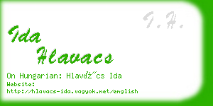 ida hlavacs business card